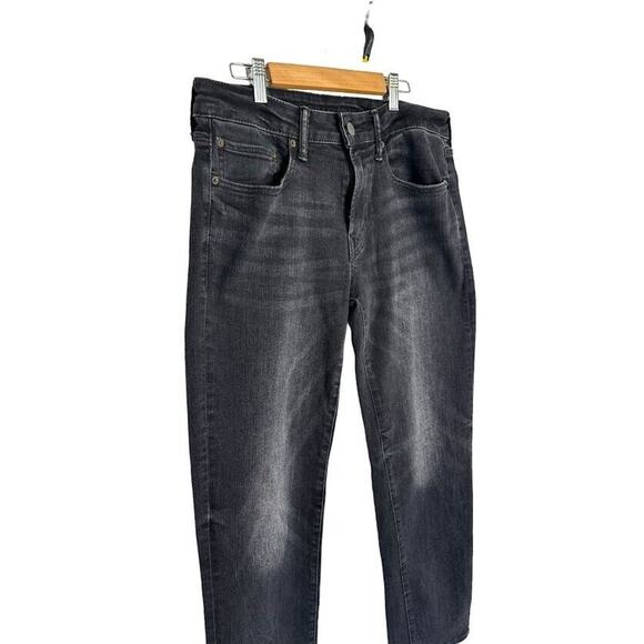 American Eagle Mens Jeans Black 31x30 Original Straight Denim Stretch Cotton - Picture 2 of 7